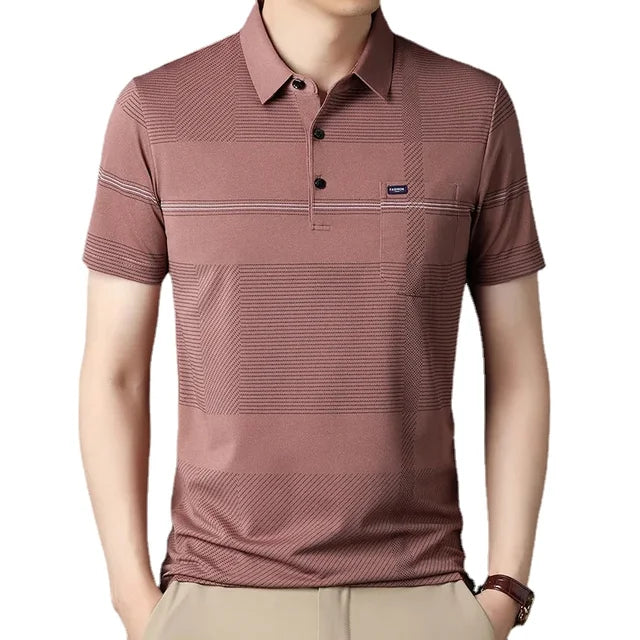 Camisa Polo Masculina Rauffstein RS237 elegante, com tecido premium e design atemporal, ideal para visuais casuais e formais com conforto.