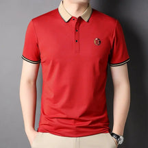 Camisa Polo Masculina Rauffstein RS239 elegante, com bordado refinado e design atemporal, ideal para visuais casuais e formais com conforto.