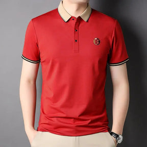 Camisa Polo Masculina Rauffstein RS239 elegante, com bordado refinado e design atemporal, ideal para visuais casuais e formais com conforto.