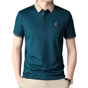 Camisa Polo Masculina Rauffstein RS239 elegante, com bordado refinado e design atemporal, ideal para visuais casuais e formais com conforto.