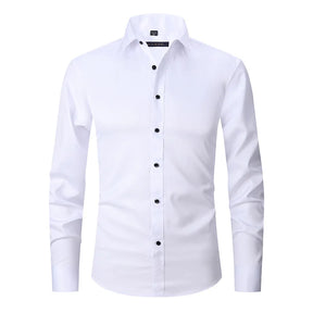 Camisa Social de Algodão Masculina Rauffstein RS142, modelagem slim fit, tecido respirável, gola tradicional e acabamento refinado para um visual sofisticado.