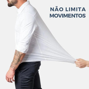 Camisa Social de Algodão Masculina Rauffstein RS142, modelagem slim fit, tecido respirável, gola tradicional e acabamento refinado para um visual sofisticado.