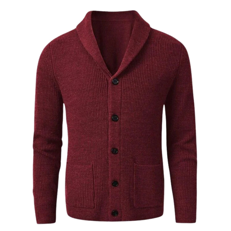 Cardigan Gola V Masculino Rauffstein RS390 elegante, com lã merino e design sofisticado, perfeito para visuais casuais ou formais em dias frios.
