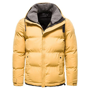 Jaqueta masculina puffer Rauffstein RS118 com forro em lã, fechamento em zíper e modelagem ajustada para proteção térmica e elegância.