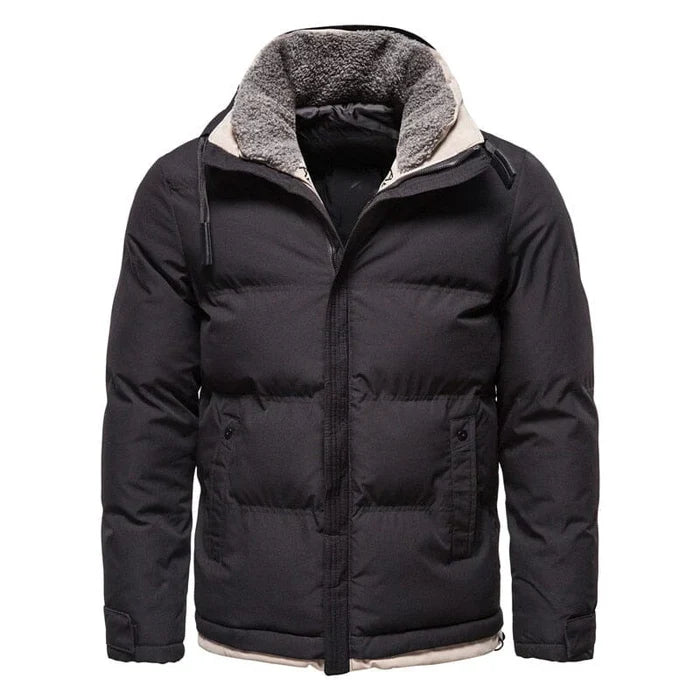 Jaqueta masculina puffer Rauffstein RS118 com forro em lã, fechamento em zíper e modelagem ajustada para proteção térmica e elegância.