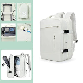 Mochila Viagem Rauffstein RS425 confortável, com nylon resistente e USB, perfeita para viagens ou trabalho com organização e design moderno.