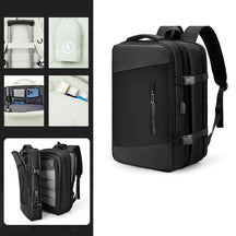 Mochila Viagem Rauffstein RS425 confortável, com nylon resistente e USB, perfeita para viagens ou trabalho com organização e design moderno.