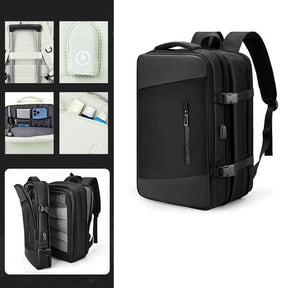 Mochila Viagem Rauffstein RS425 confortável, com nylon resistente e USB, perfeita para viagens ou trabalho com organização e design moderno.