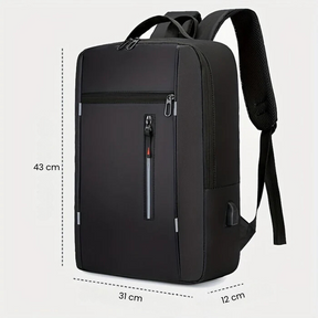 Mochila Executiva Rauffstein RS420 elegante, com porta USB e poliéster impermeável, perfeita para laptop no trabalho ou estudos com conforto.