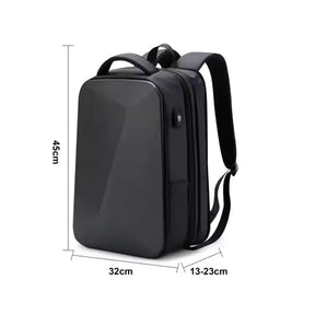 Mochila Executiva Rauffstein RS087 com compartimento para notebook 14", material impermeável, alças ergonômicas e porta USB para mais praticidade.