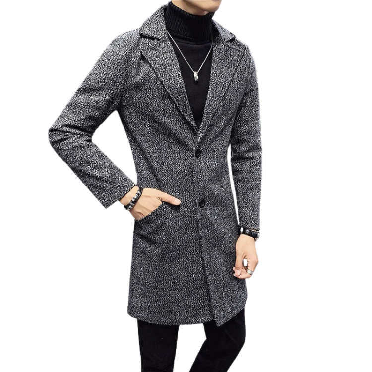 Sobretudo Masculino em Lã Rauffstein RS227, com design sofisticado, perfeito para inverno e outono em looks casuais ou formais com proteção.