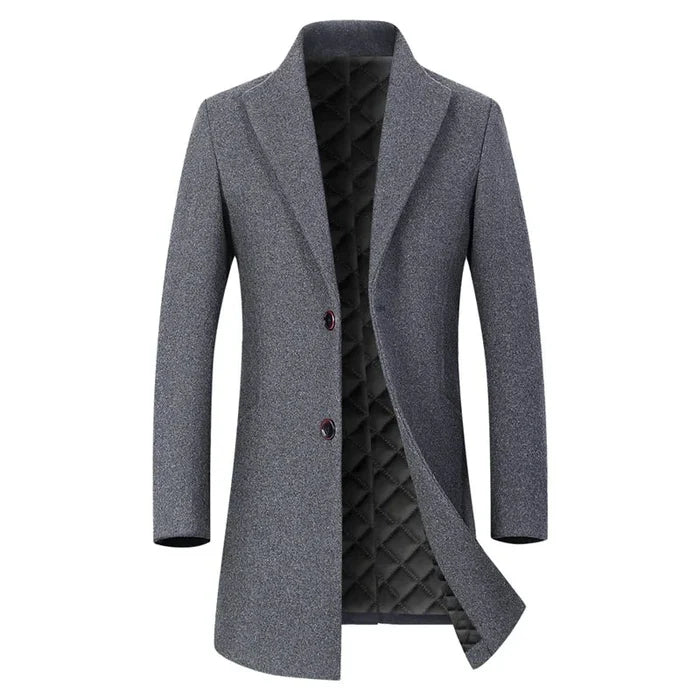 Sobretudo Masculino em Lã Rauffstein RS231, com design sofisticado, perfeito para inverno em looks elegantes com proteção térmica e estilo.