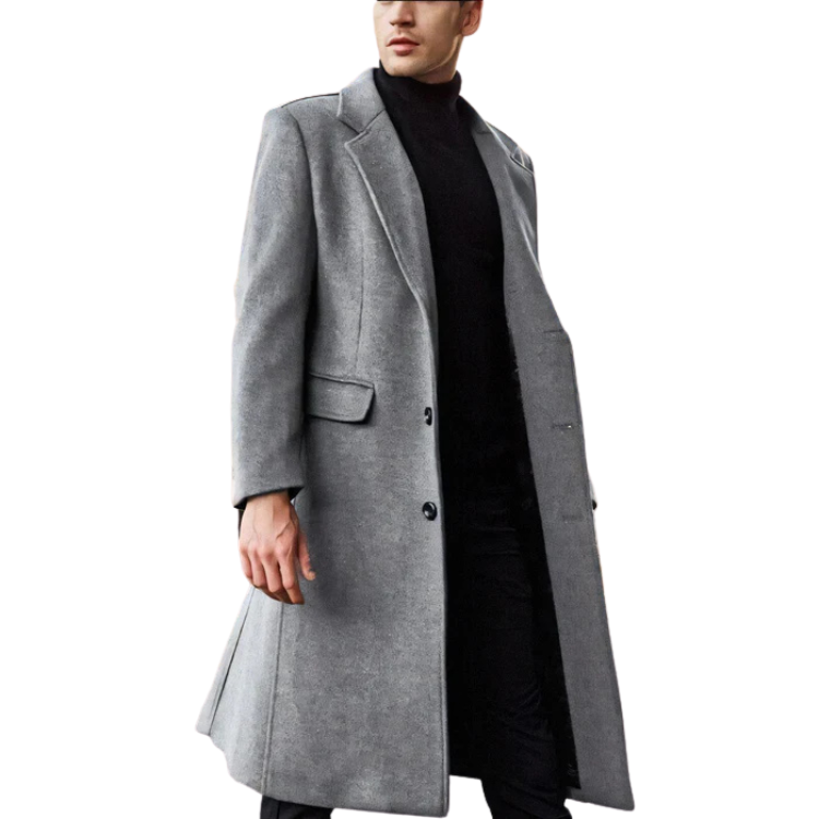 Sobretudo Masculino em Lã Rauffstein RS213, com design elegante, perfeito para inverno e outono em ocasiões casuais ou sociais com proteção térmica.
