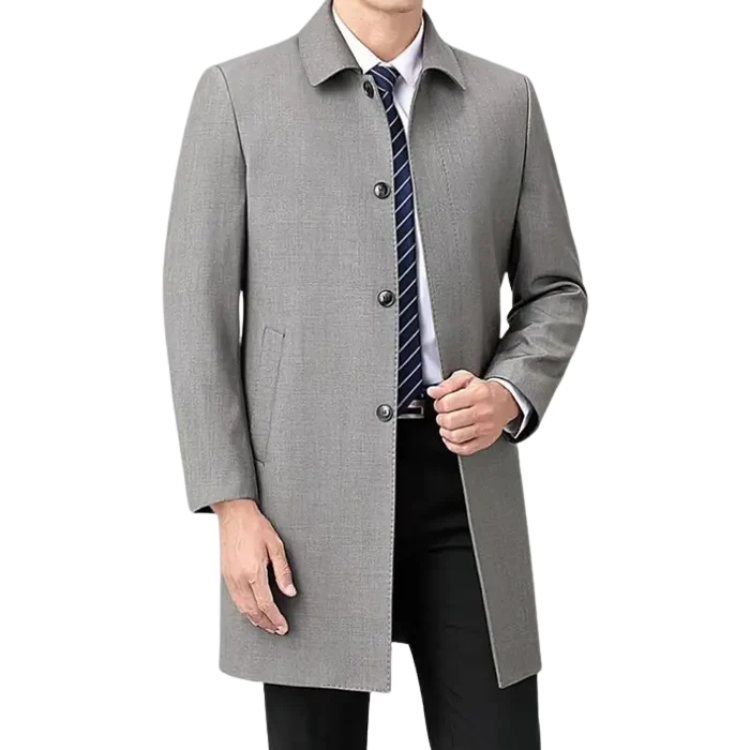Sobretudo Masculino Social em Lã Rauffstein RS226, com design clássico, perfeito para inverno e outono em ocasiões formais com elegância.