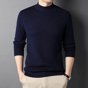 Suéter Masculino em Lã Rauffstein RS233 elegante, com gola alta e design minimalista, ideal para visuais casuais e formais com conforto.