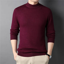 Suéter Masculino em Lã Rauffstein RS233 elegante, com gola alta e design minimalista, ideal para visuais casuais e formais com conforto.