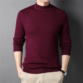 Suéter Masculino em Lã Rauffstein RS233 elegante, com gola alta e design minimalista, ideal para visuais casuais e formais com conforto.