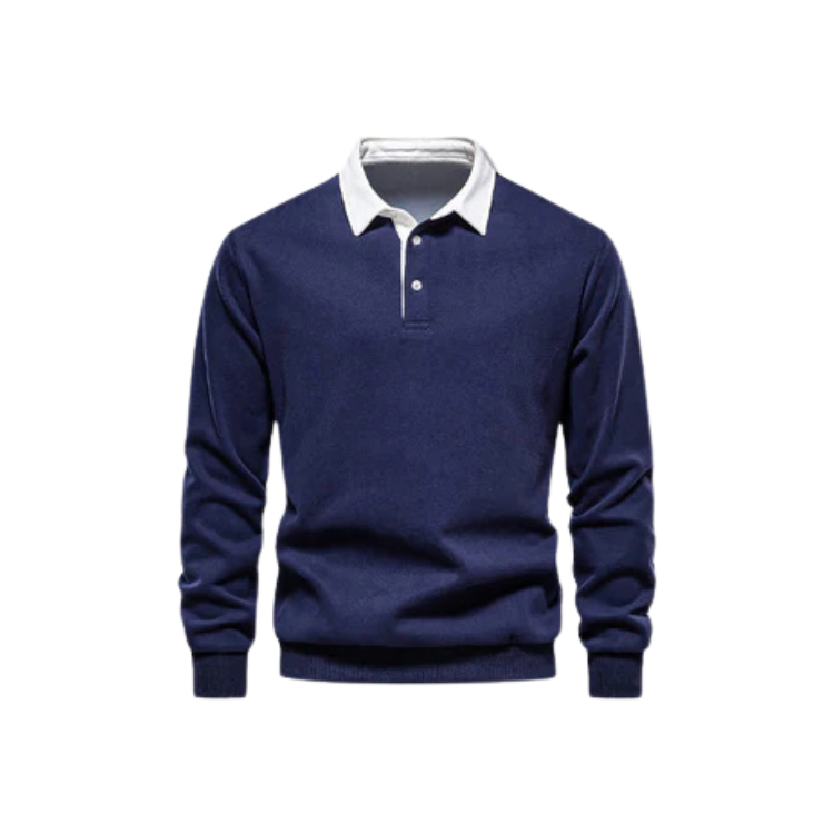 Suéter Masculino Gola Polo Rauffstein RS021, design clássico, tecido premium e modelagem confortável para um visual sofisticado.